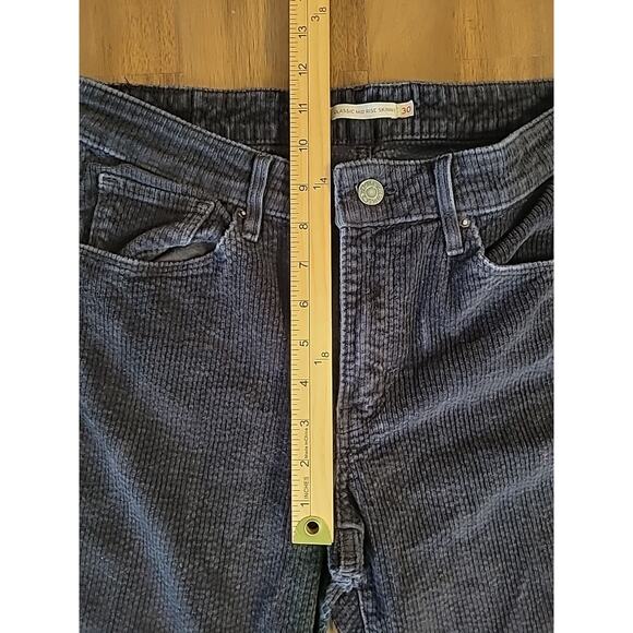 Levi’s Women’s Size 30 Black Mid‑Rise Skinny Corduroy Ankle Jeans – EUC - Picture 5 of 8